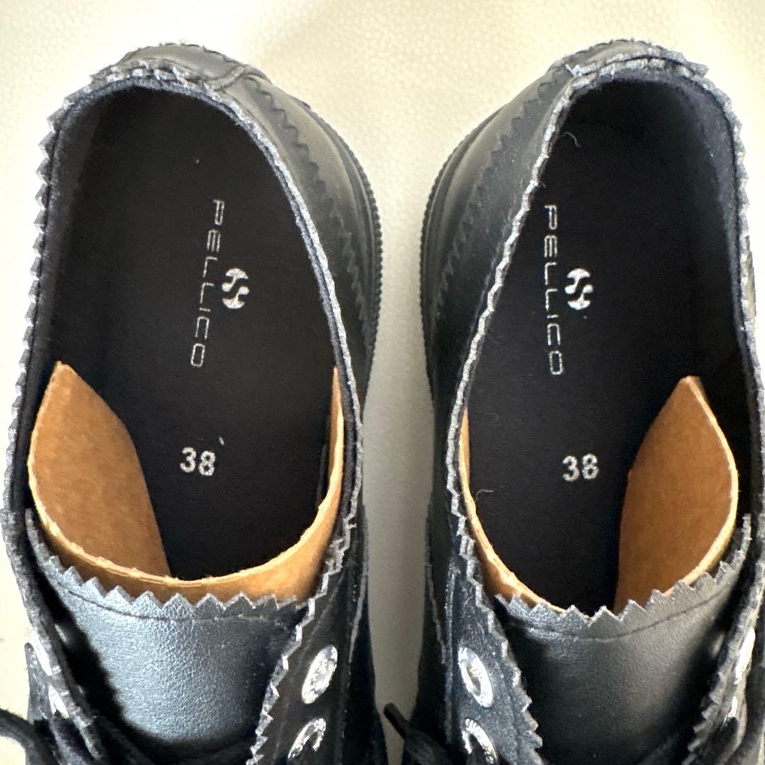 未使用 PELLICO SUPERGA スニーカー コラボ ブラック 38