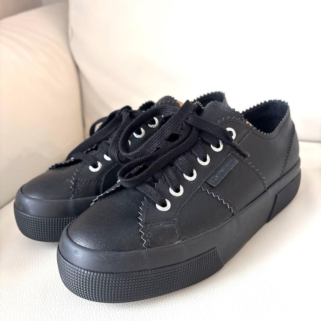 未使用 PELLICO SUPERGA スニーカー コラボ ブラック 38