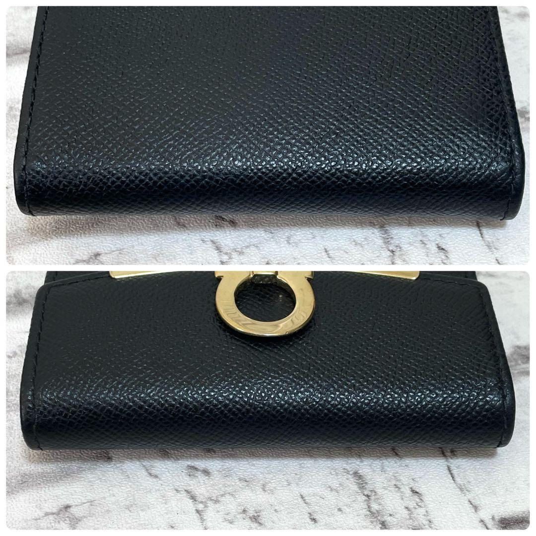 極美品✨フェラガモ　現行　キーケース　リング　RFIDタグ　ガンチーニ　黒　箱付