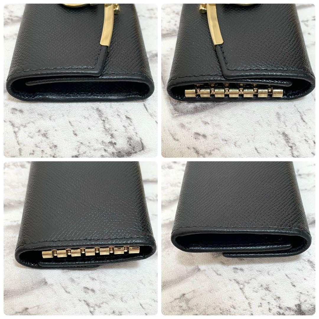 極美品✨フェラガモ　現行　キーケース　リング　RFIDタグ　ガンチーニ　黒　箱付