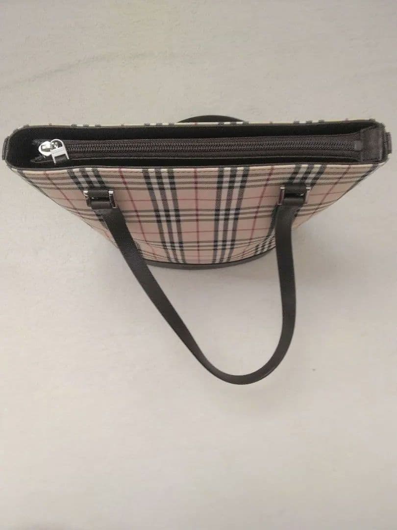 未使用品級　バーバリー ノバチェック トートバッグ レザー バケツ型　茶