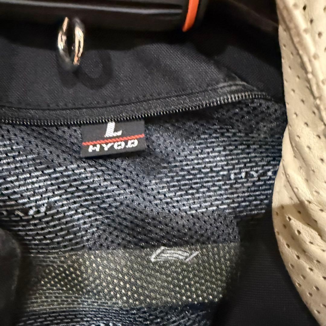 HYODパンチングレザージャケット ベージュ/黒