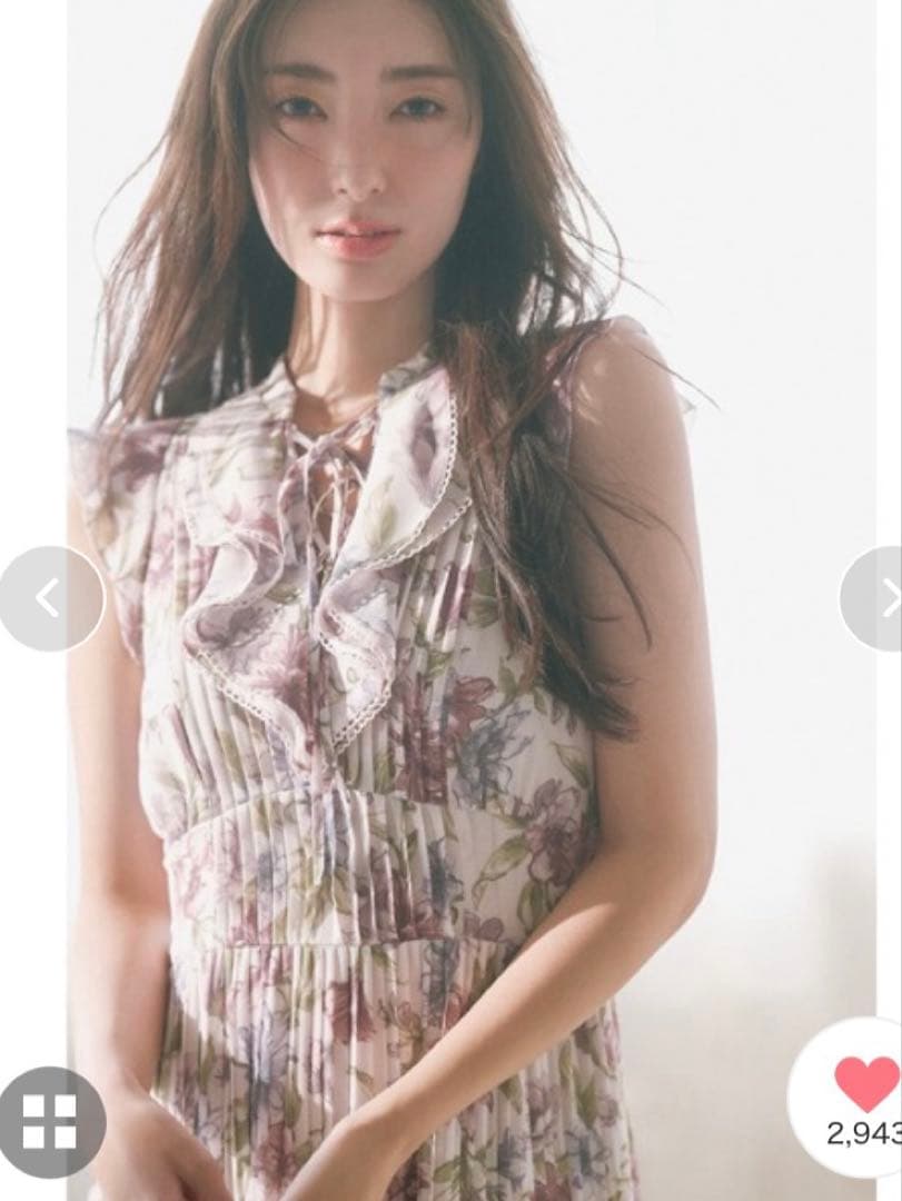 【専用】美品♡スナイデル　プリーツプリントワンピース　ピンクベージュ