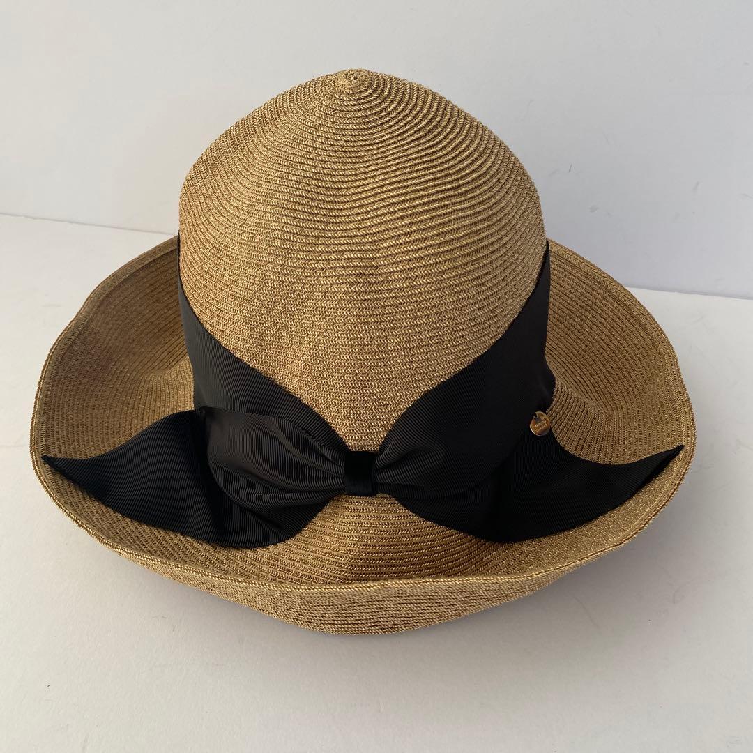 未使用 Athena New York リサコ 帽子 黒 リボン アジャスター