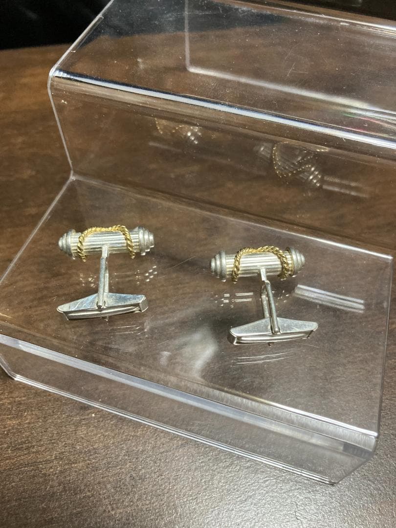 ティファニー シグネチャー クロス コンビ カフス SV925 K18 750