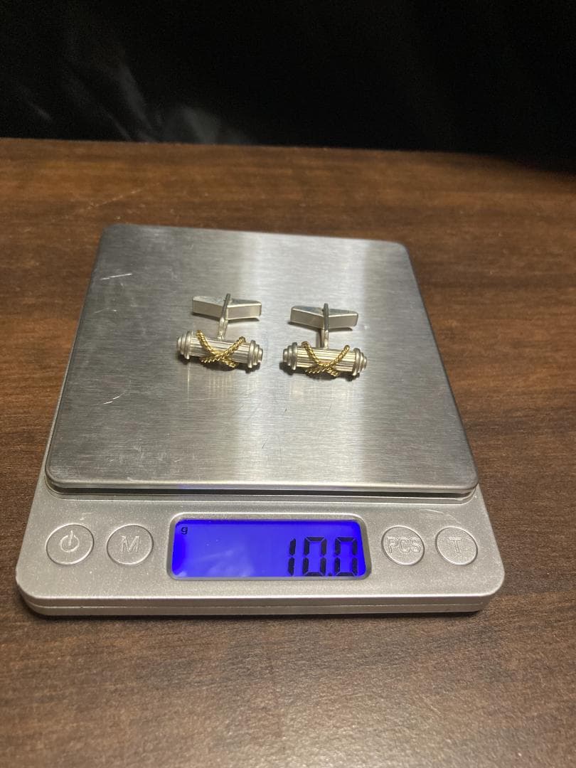 ティファニー シグネチャー クロス コンビ カフス SV925 K18 750