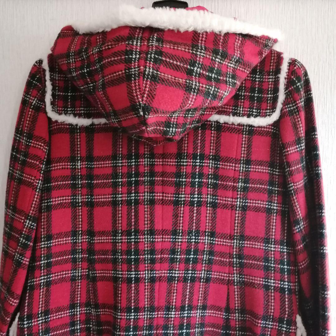 MILK タータンチェック ロングコート 90s レッド FREE