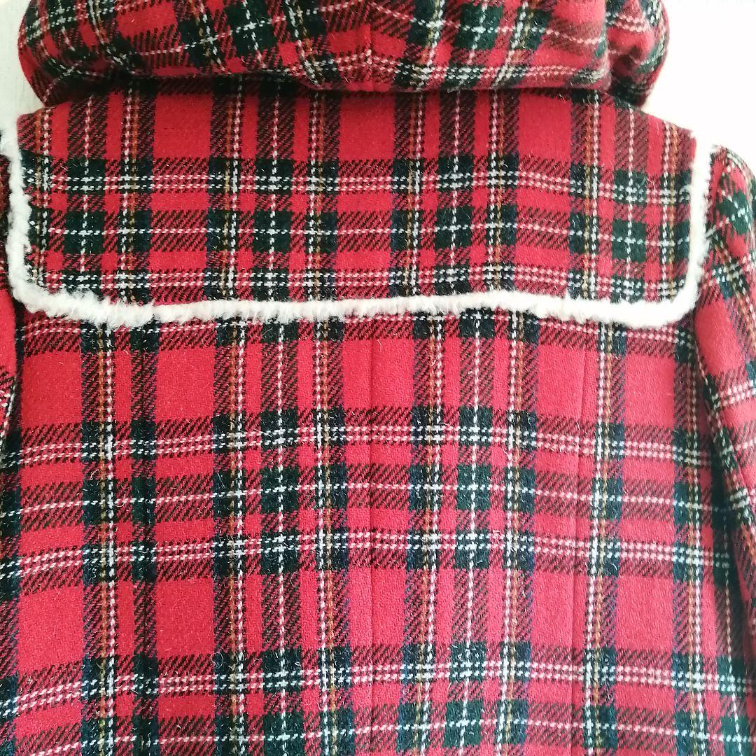 MILK タータンチェック ロングコート 90s レッド FREE