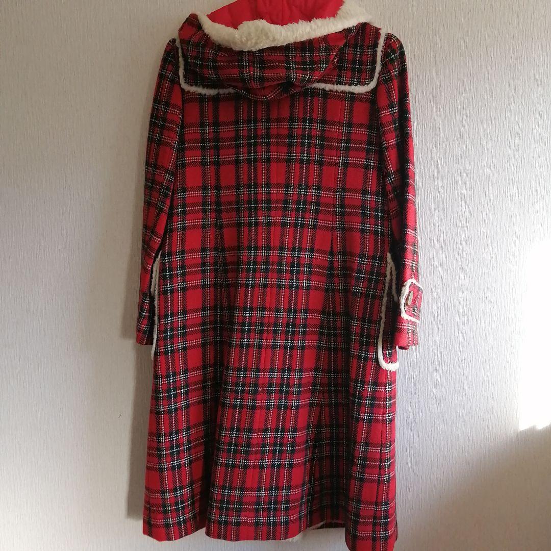 MILK タータンチェック ロングコート 90s レッド FREE