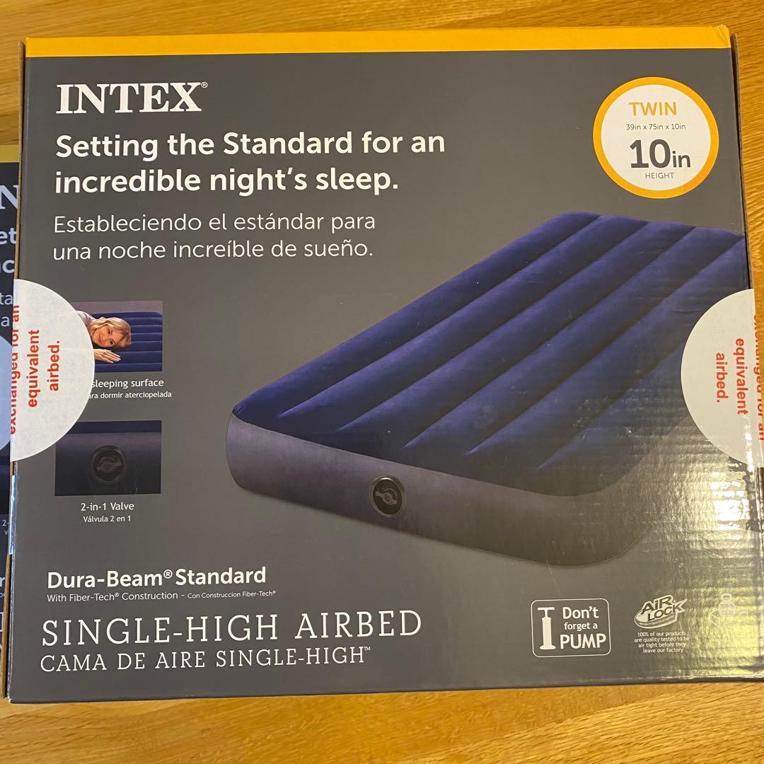 INTEX エアベッド10インチ(25cm)新品未開封品x2台+ ポンプ付き
