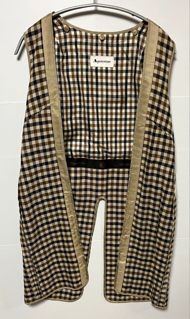 アクアスキュータム　ダブルブレスト トレンチコート チェック　ライナー付