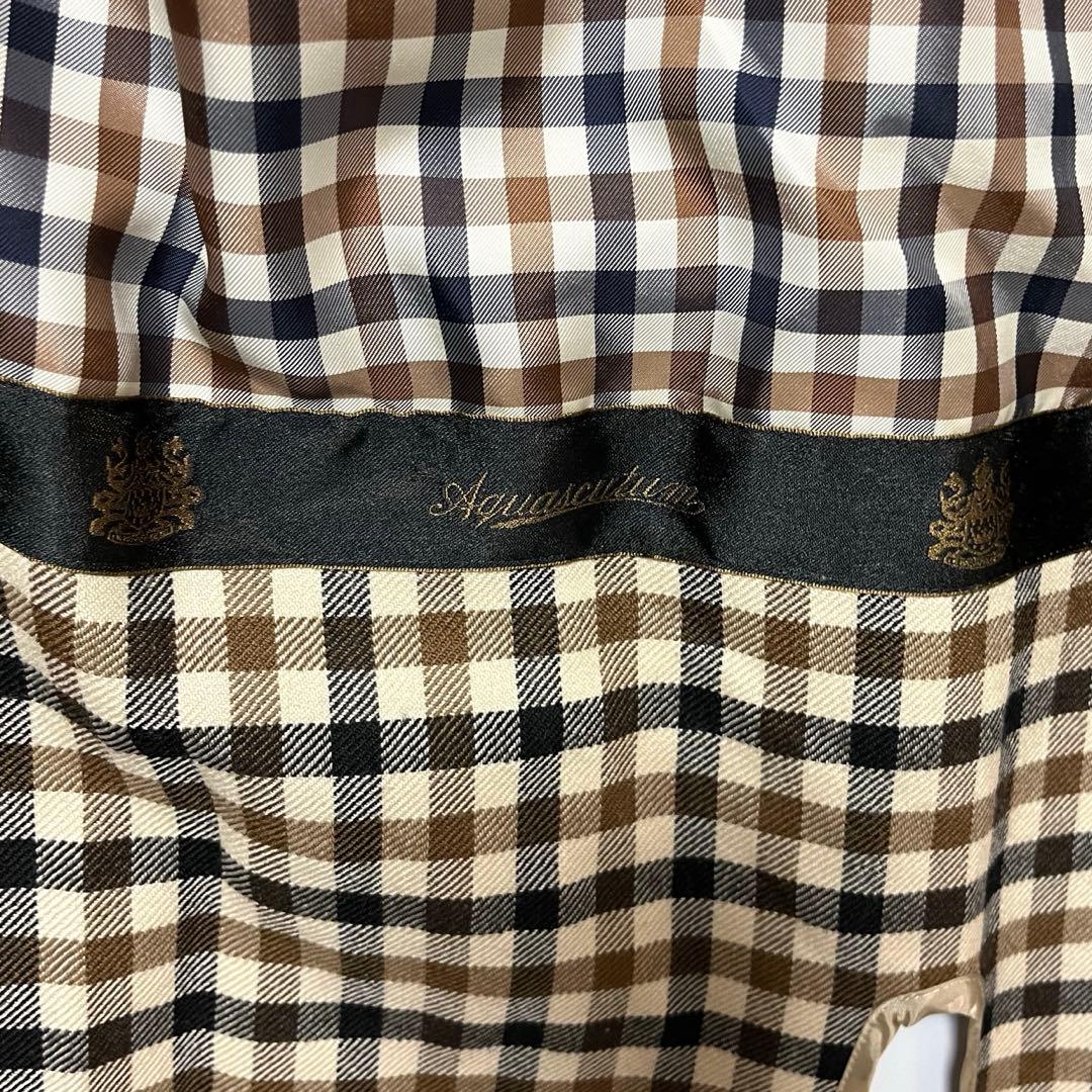 アクアスキュータム　ダブルブレスト トレンチコート チェック　ライナー付