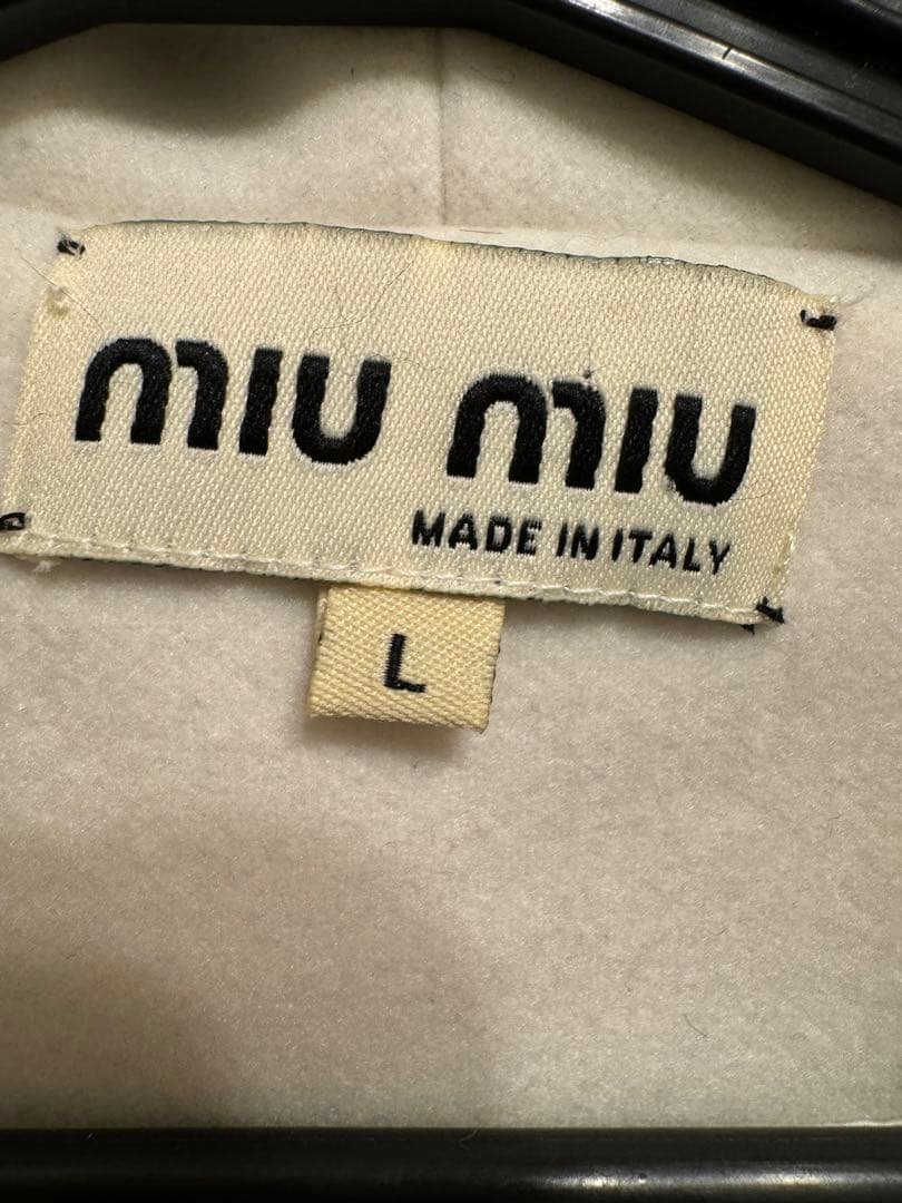 ホワイト ウールコート ダブルボタンmiu miuコート