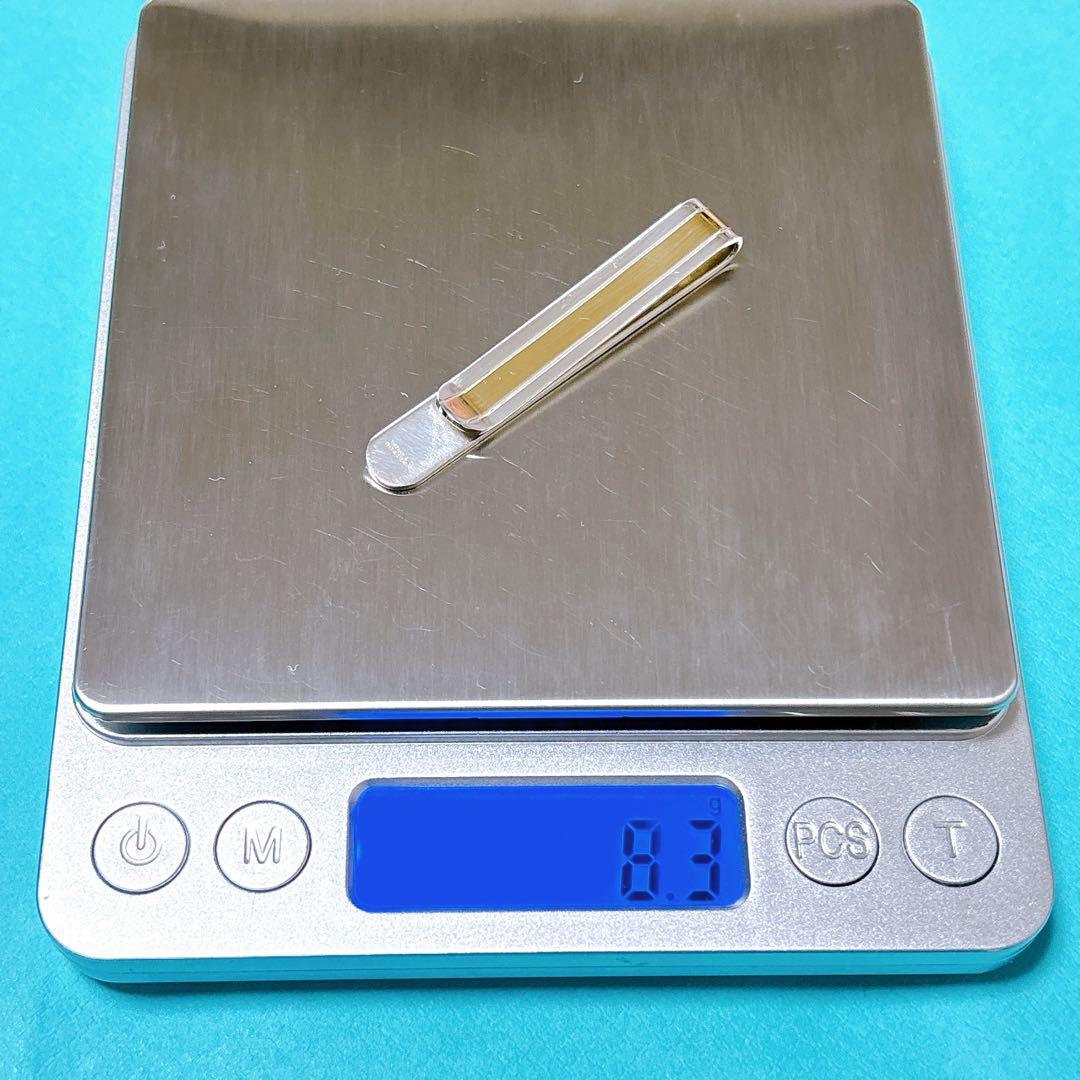 【美品】ティファニー ネクタイピン クリップ ゴールドライン 925/750