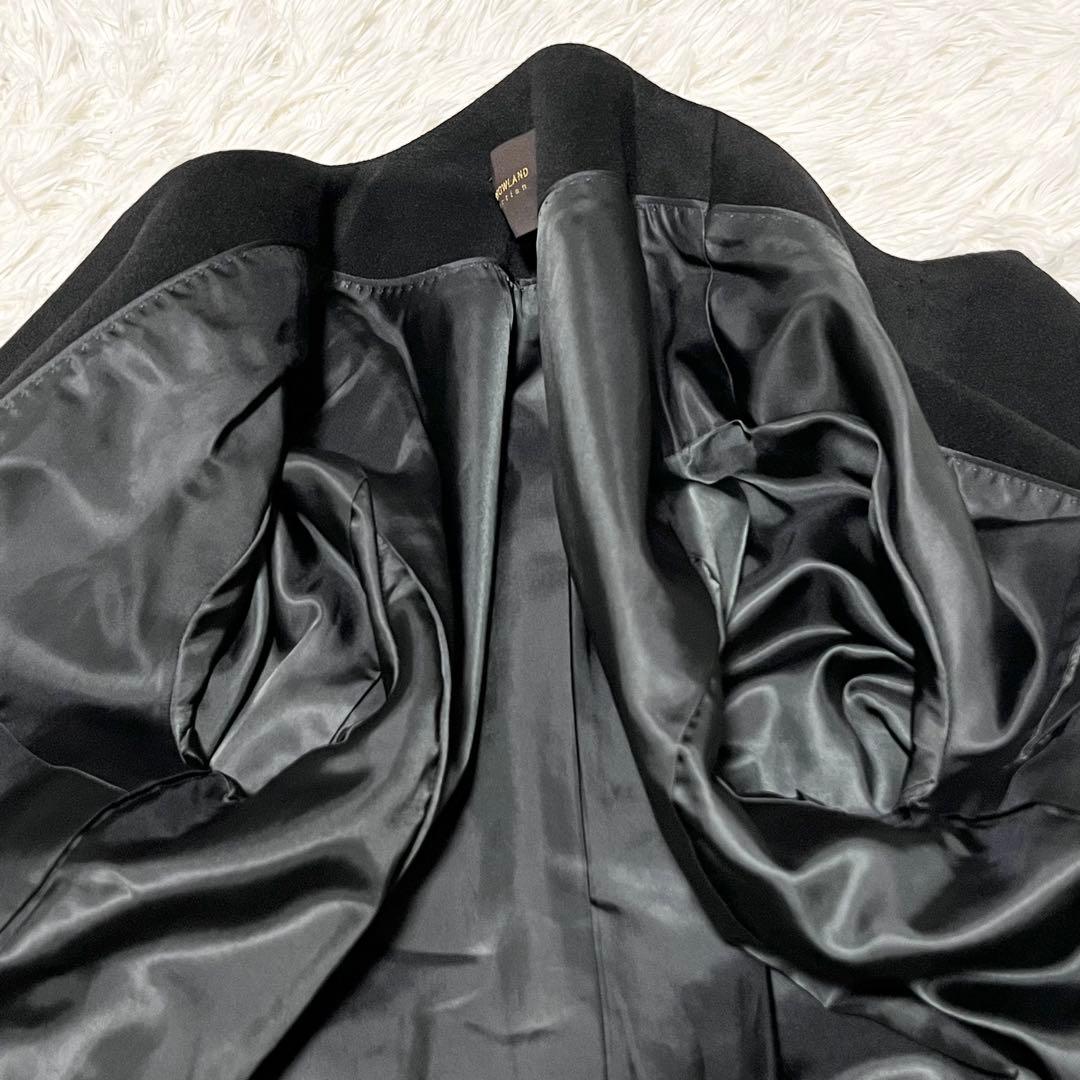 美品✨TOMORROWLAND カシミヤ100% ノーカラーコート　黒　36