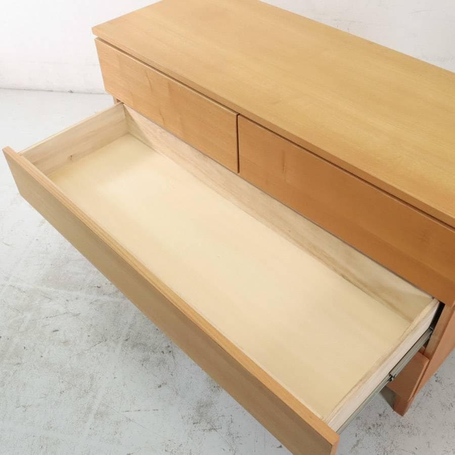 値下廃番 無印良品 タモ材 チェスト 3段ワイド 仕切り付き タンス MUJI