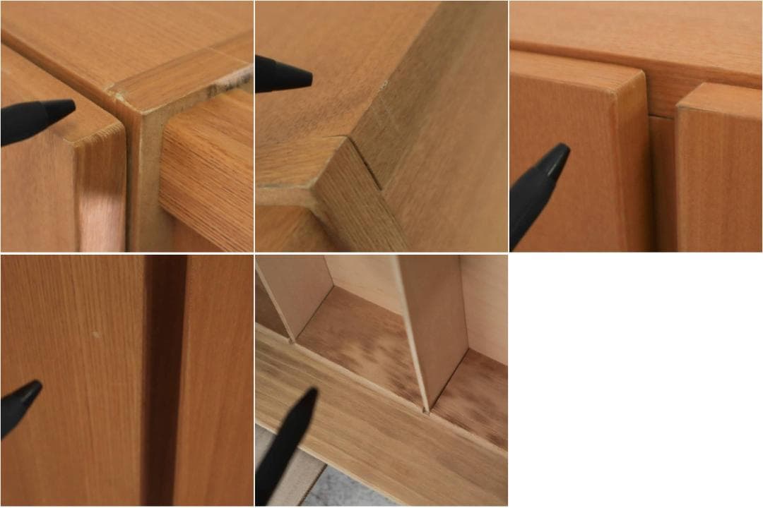 値下廃番 無印良品 タモ材 チェスト 3段ワイド 仕切り付き タンス MUJI