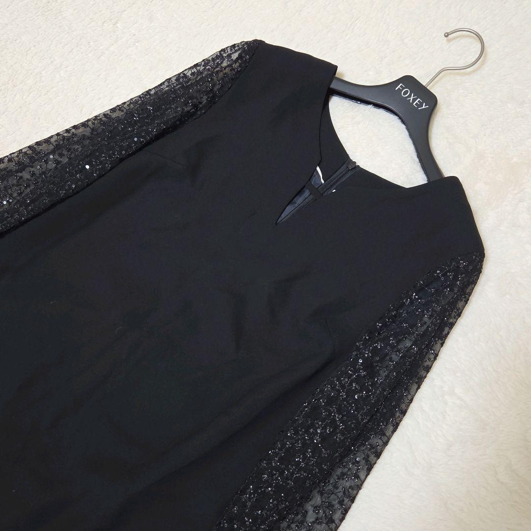 スローブイエナ habiスパンコールレーススリーブドレス 36