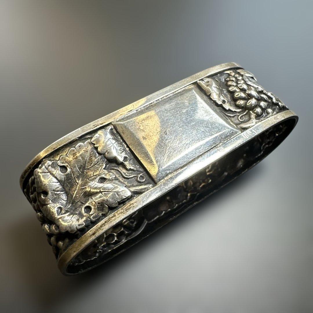 アンティーク　シルバー製　ナプキンリング　刻印　ぶどう