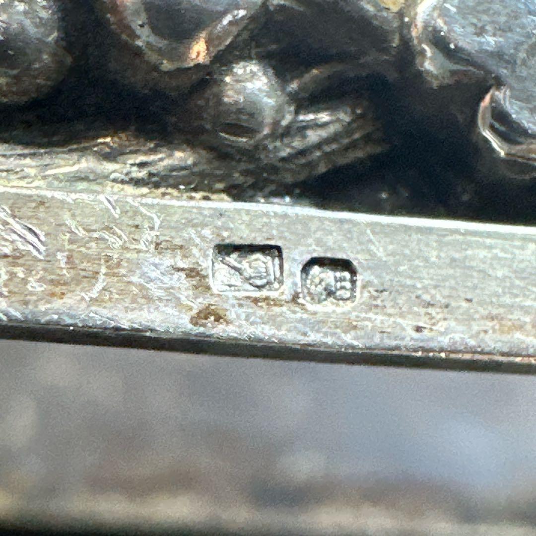 アンティーク　シルバー製　ナプキンリング　刻印　ぶどう