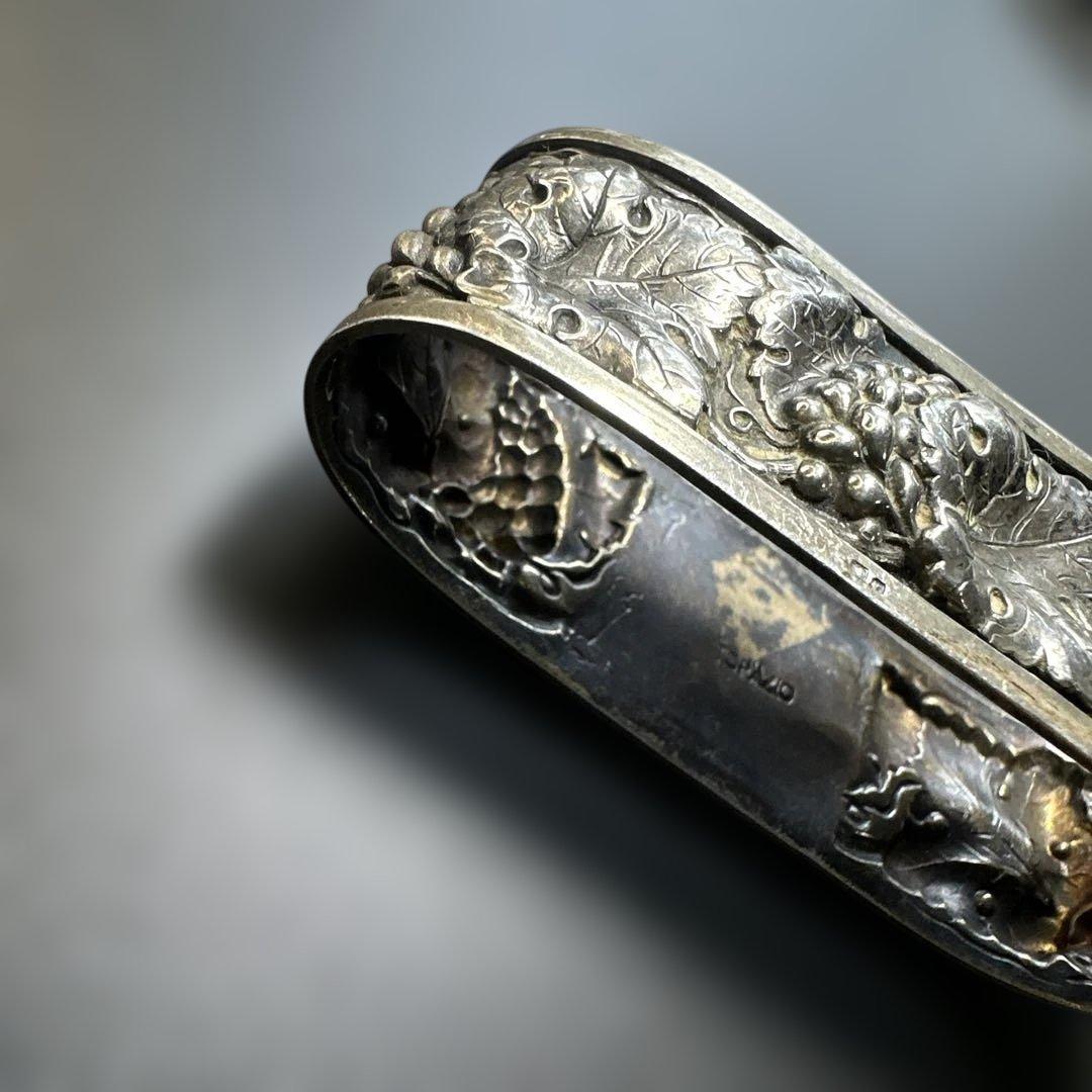 アンティーク　シルバー製　ナプキンリング　刻印　ぶどう