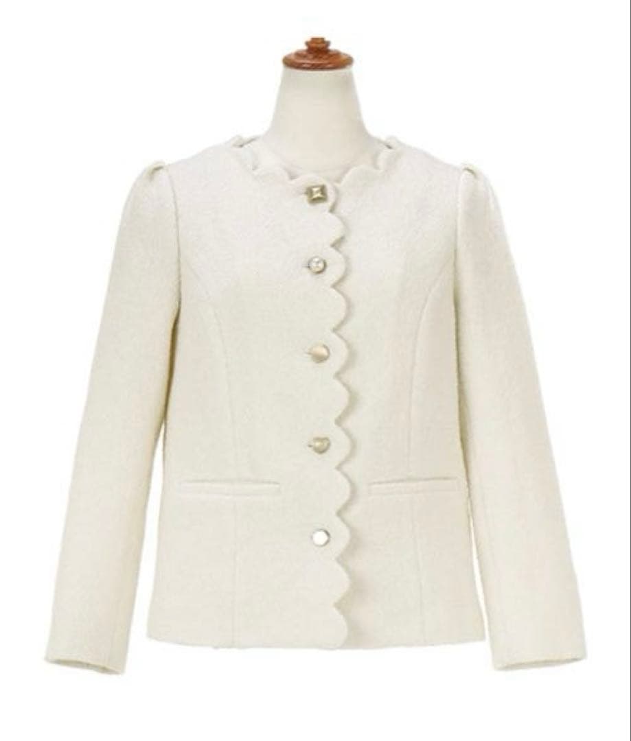 ◆美品◆ Liala×PG スカラップ バラエティボタン ジャケット　アイボリー