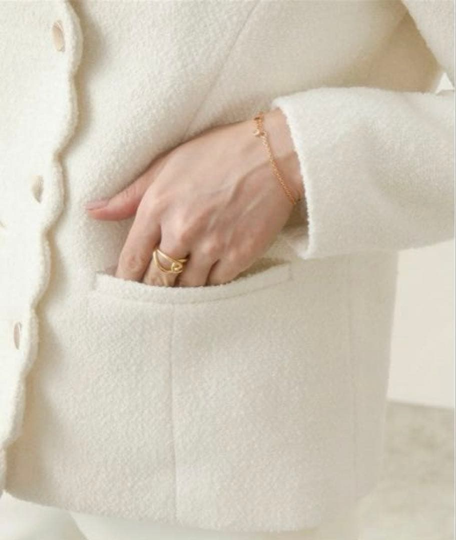 ◆美品◆ Liala×PG スカラップ バラエティボタン ジャケット　アイボリー