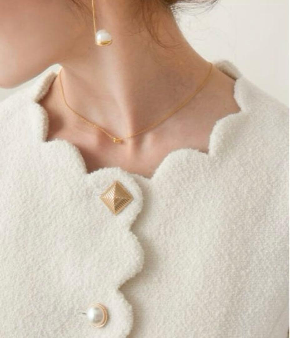 ◆美品◆ Liala×PG スカラップ バラエティボタン ジャケット　アイボリー