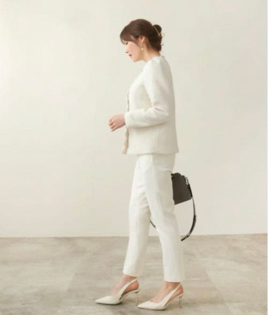 ◆美品◆ Liala×PG スカラップ バラエティボタン ジャケット　アイボリー