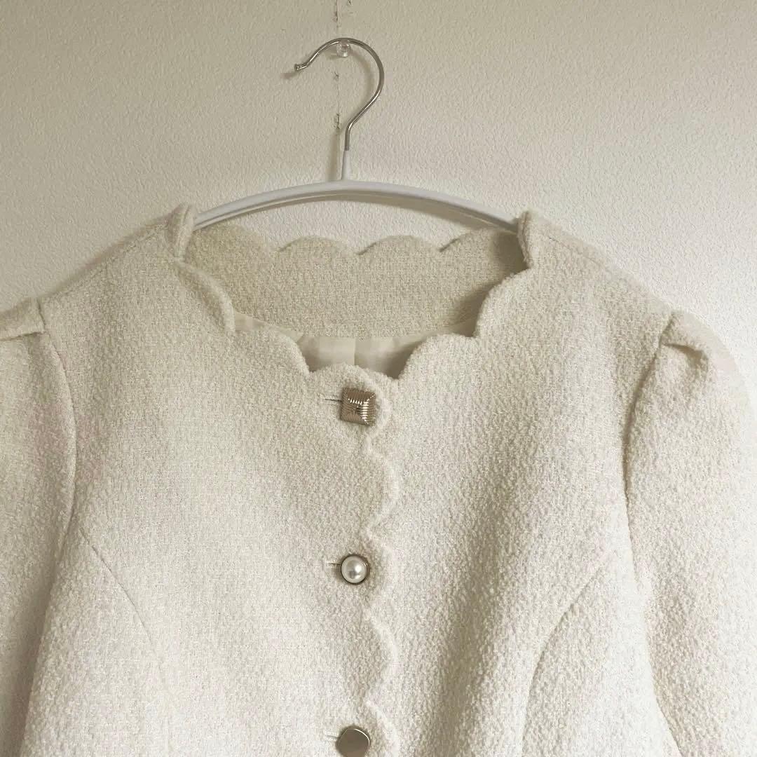 ◆美品◆ Liala×PG スカラップ バラエティボタン ジャケット　アイボリー