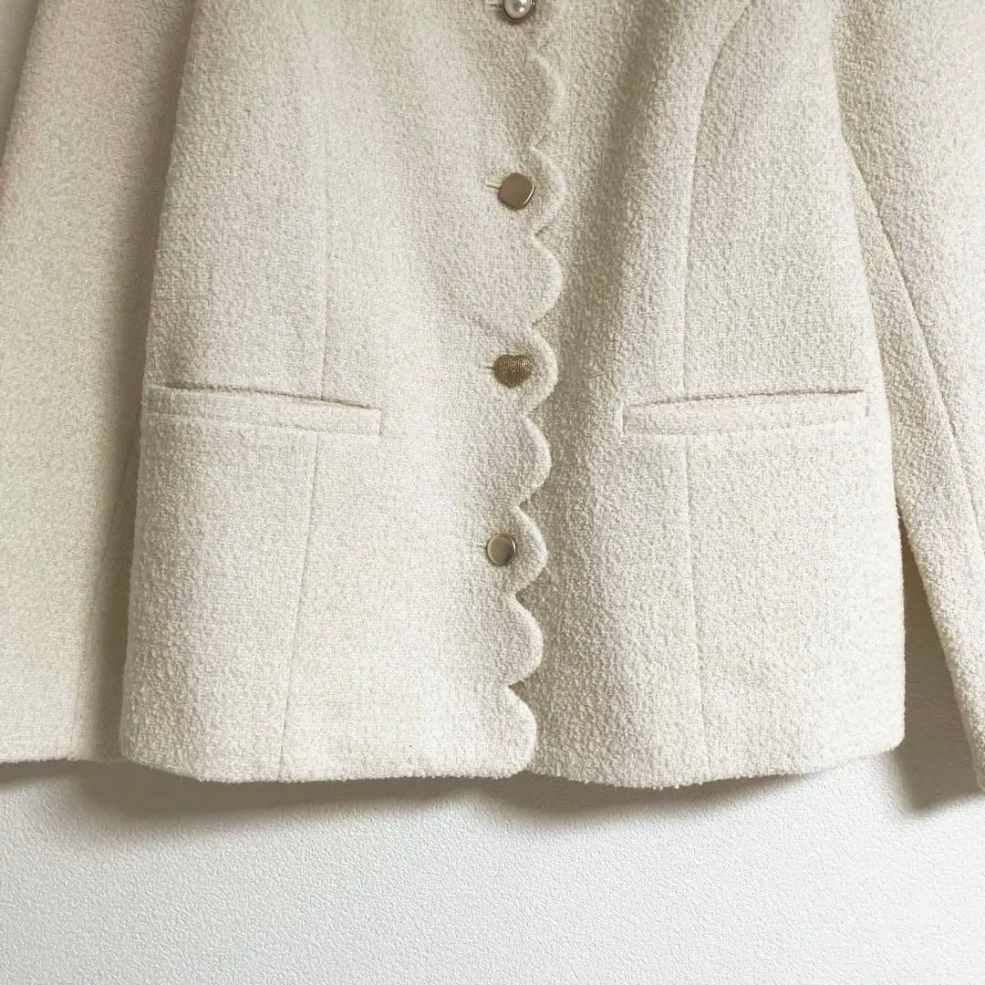 ◆美品◆ Liala×PG スカラップ バラエティボタン ジャケット　アイボリー