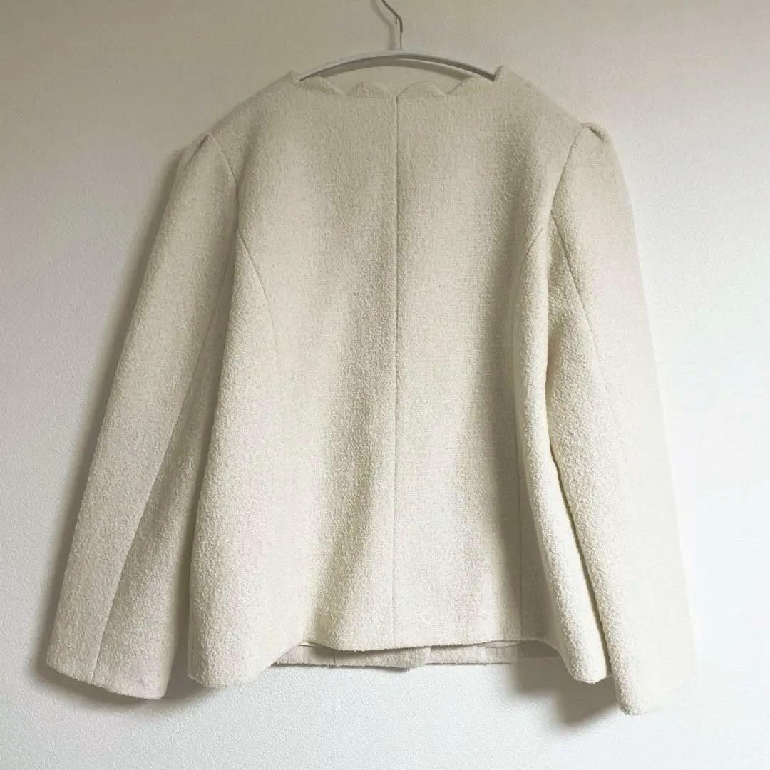 ◆美品◆ Liala×PG スカラップ バラエティボタン ジャケット　アイボリー