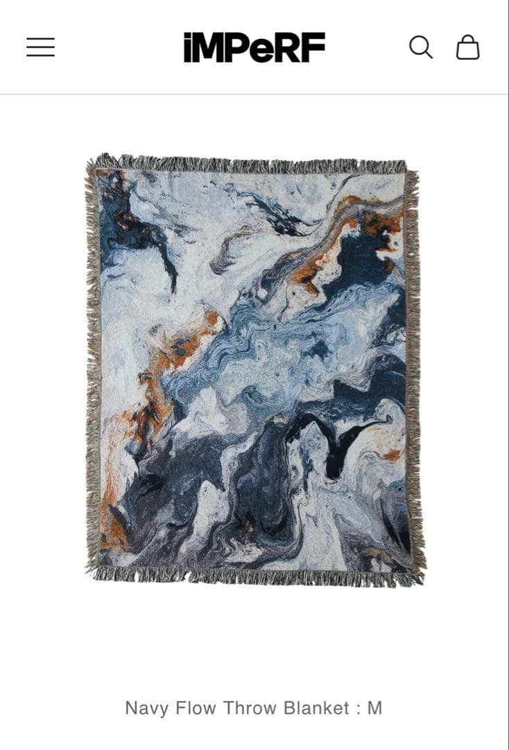 布団・毛布 IMPeRF Navy Flow Throw Blanket M