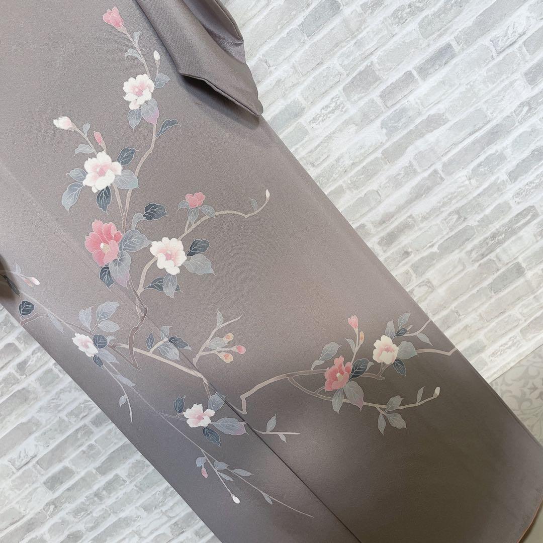 訪問着　フルセット　友禅　椿　お淑やか　入学式　卒業式　着物　Q5