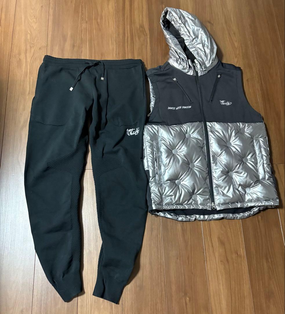 レア品　ダンスウィズドラゴン　ダウンベスト、ニットパンツセット　サイズL