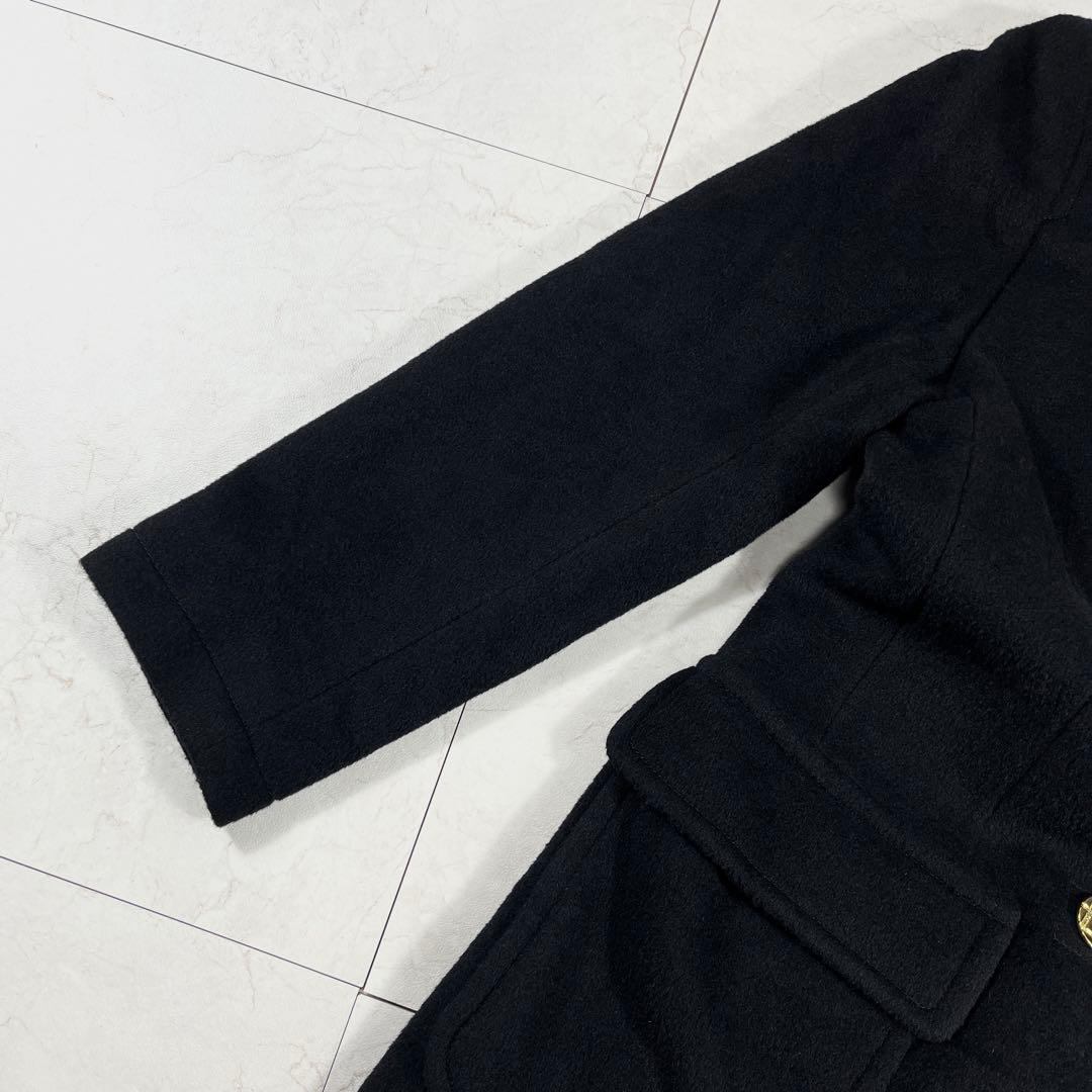 ✨極美品 イヴサンローラン ダブル コート モヘア混 金ボタン ブラック