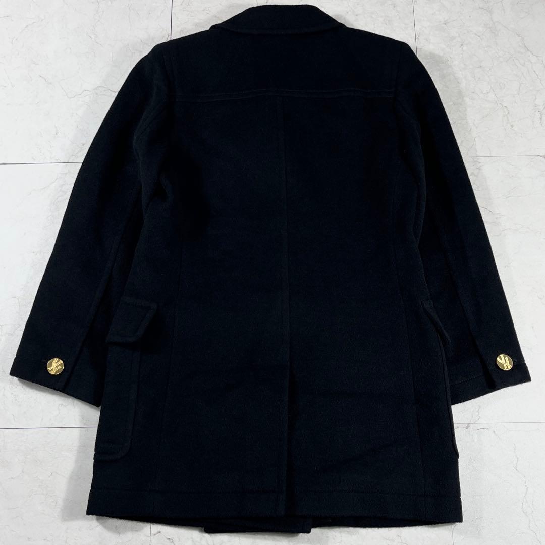 ✨極美品 イヴサンローラン ダブル コート モヘア混 金ボタン ブラック