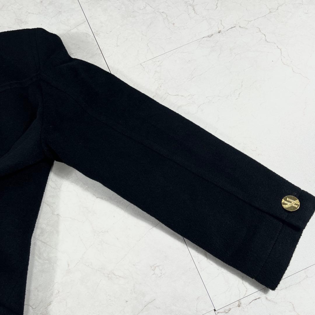 ✨極美品 イヴサンローラン ダブル コート モヘア混 金ボタン ブラック
