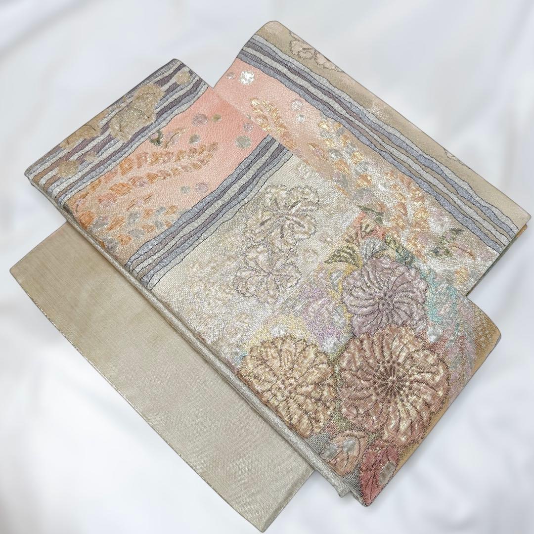 一体型 ワンタッチ帯 作り帯 マジックテープ 辻ヶ花 豪華 袋帯 二重太鼓