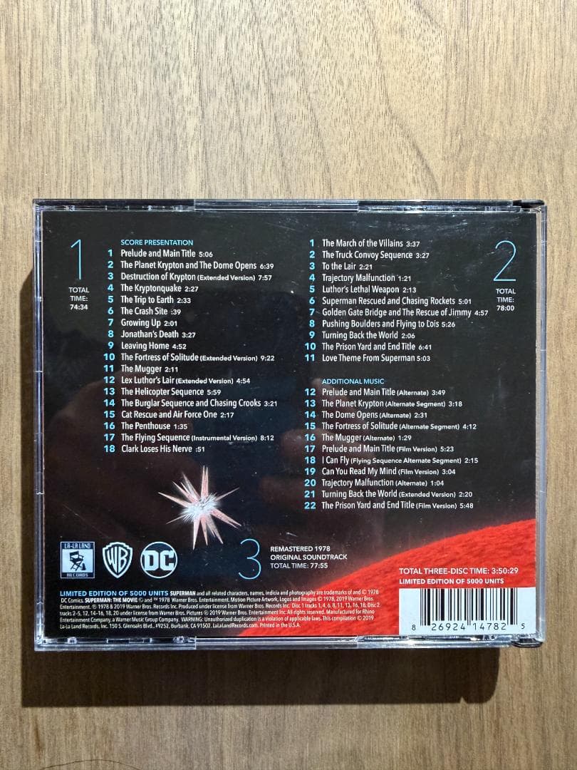 スーパーマン　（公開40周年記念リマスター３枚組CD）