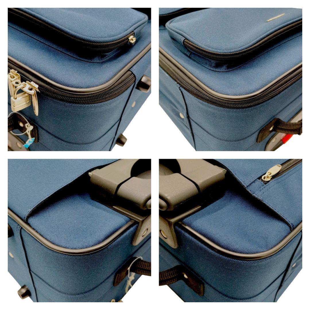 未使用✨エース　キャリーケース　キャリーバッグ　スーツケーツ　機内持込可　紺　鍵