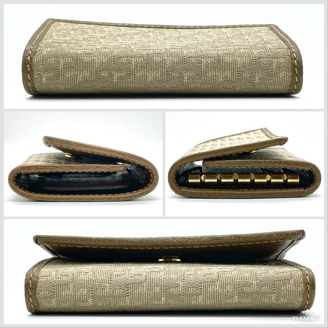 未使用品☆GUCCI オールドグッチ 6連キーケース 茶 キャンバス イタリア製