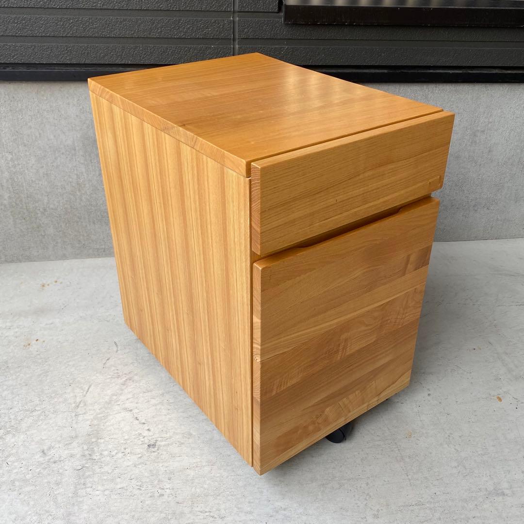 セット売り MUJI / 無印良品 デスク・サイドチェスト タモ 天然木 保管品