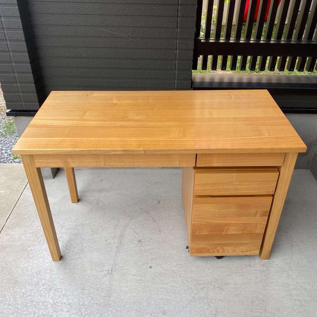 セット売り MUJI / 無印良品 デスク・サイドチェスト タモ 天然木 保管品