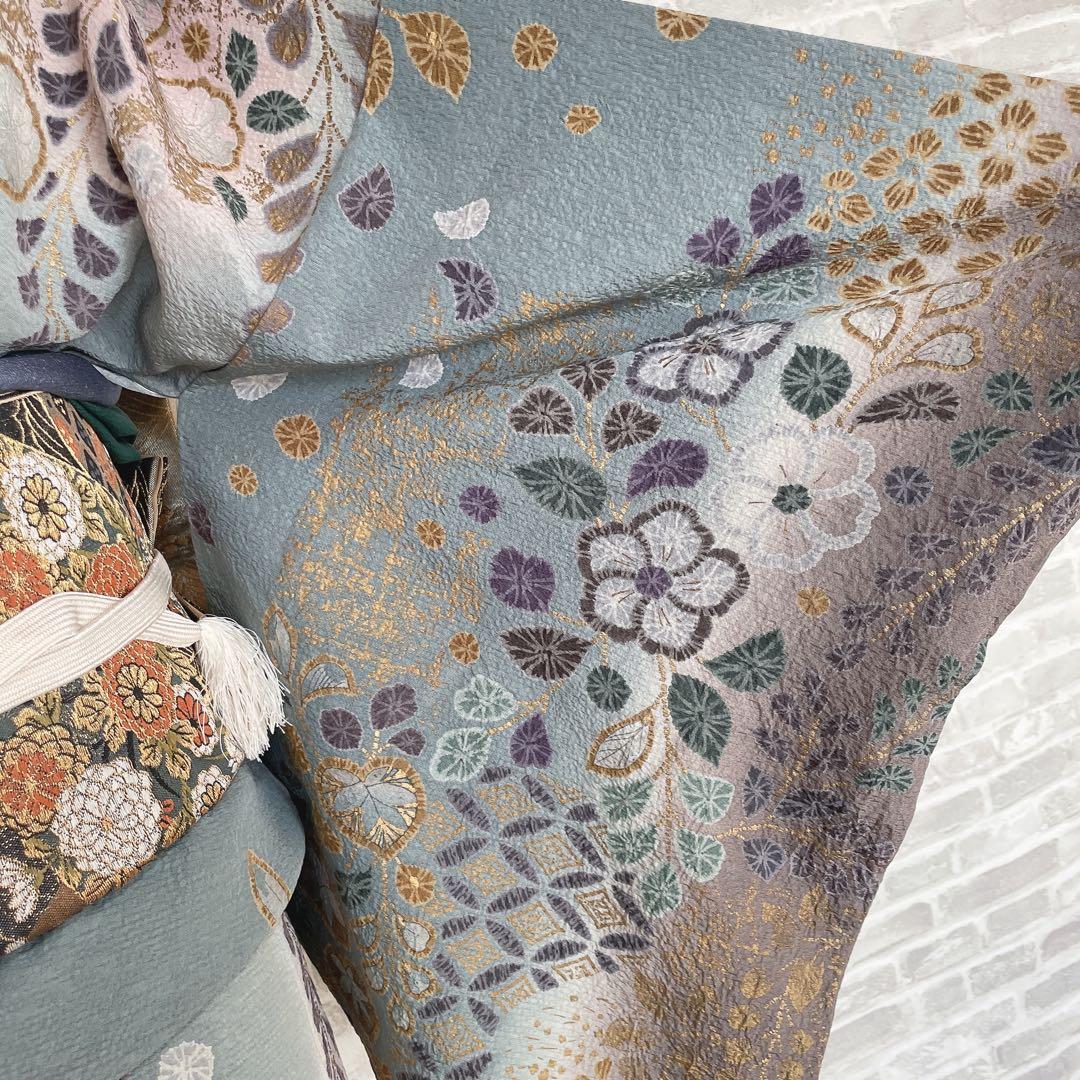 訪問着　フルセット　辻ヶ花　松　滴り　金彩加工　着物　P1