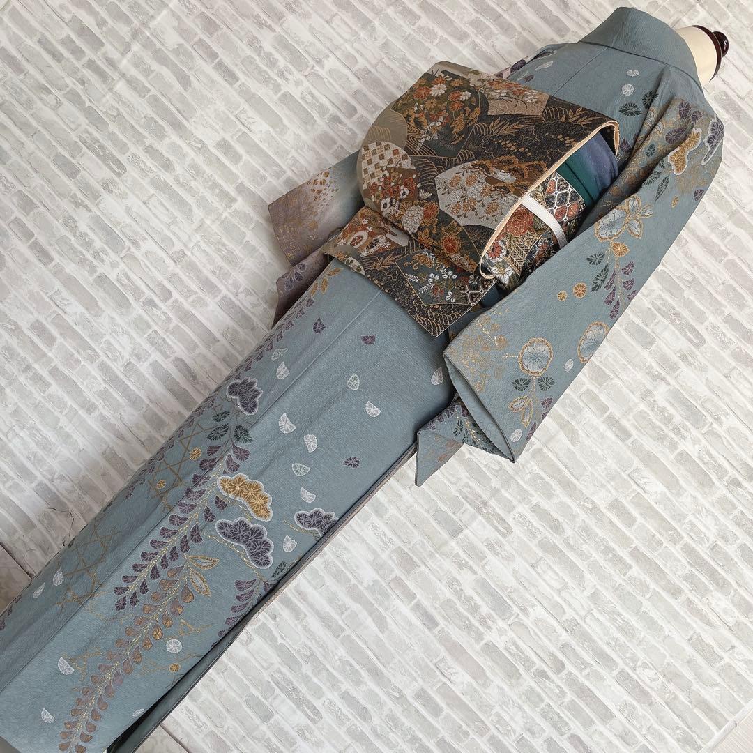 訪問着　フルセット　辻ヶ花　松　滴り　金彩加工　着物　P1