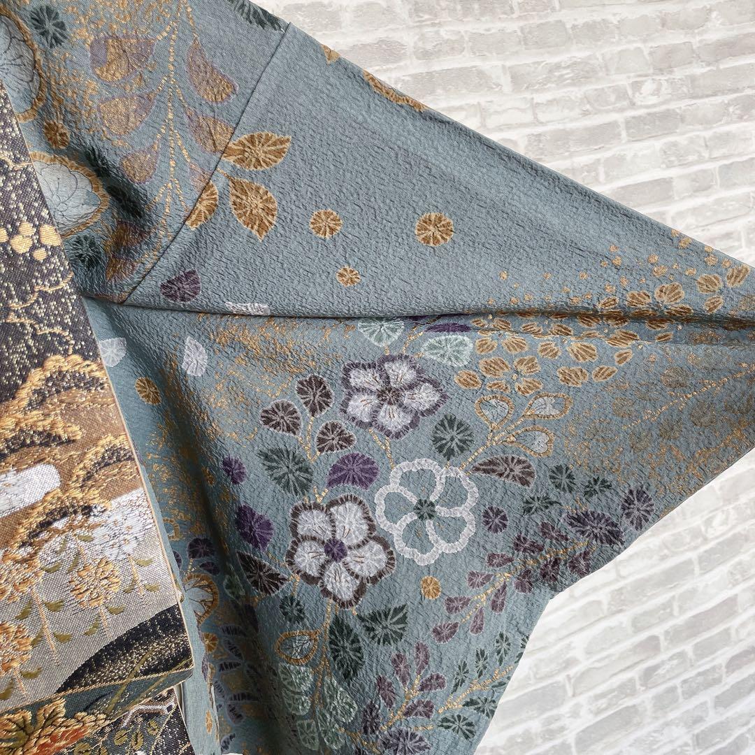 訪問着　フルセット　辻ヶ花　松　滴り　金彩加工　着物　P1