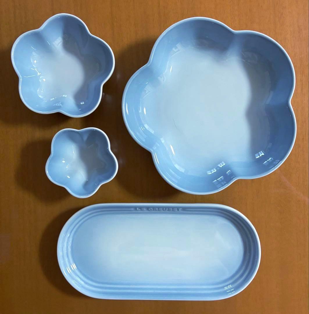 LE CREUSET プレート & フラワー ディッシュ 食器セット 4点