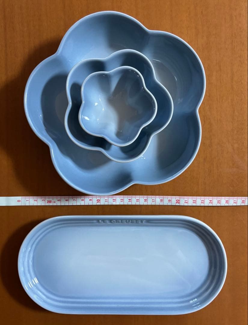 LE CREUSET プレート & フラワー ディッシュ 食器セット 4点