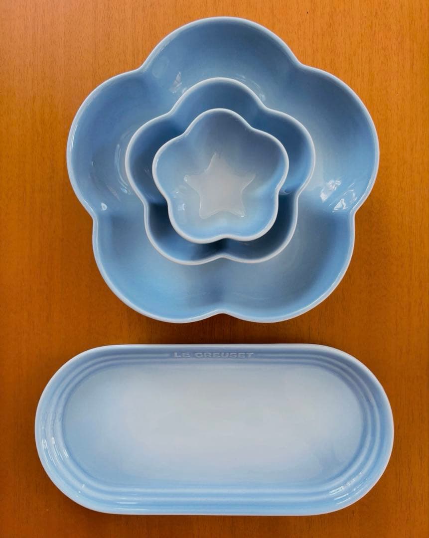 LE CREUSET プレート & フラワー ディッシュ 食器セット 4点